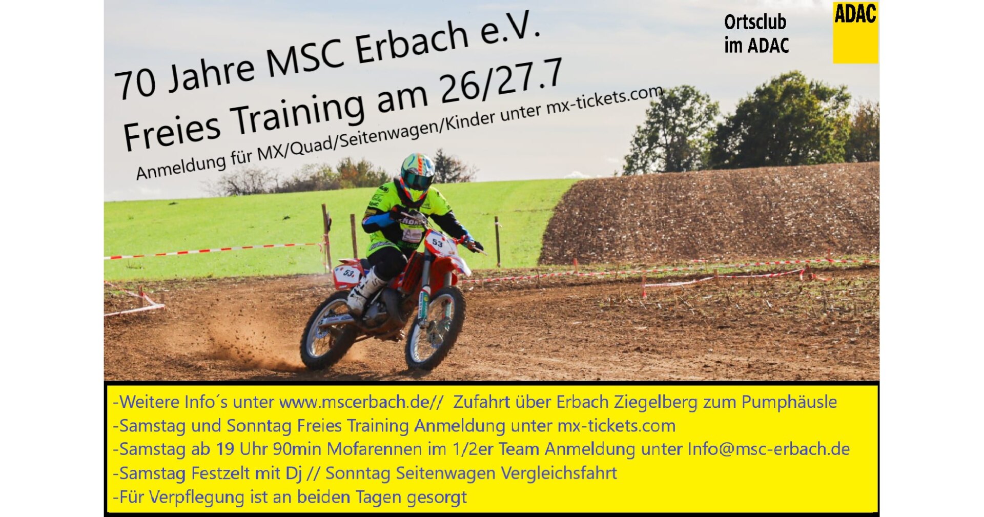 70 Jahre MSC Erbach e.V. Stoppelackertraining